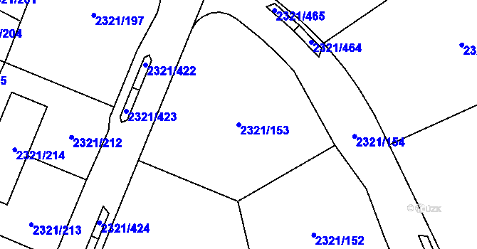 Parcela st. 2321/153 v KÚ Frymburk, Katastrální mapa