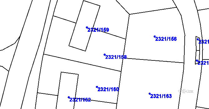 Parcela st. 2321/158 v KÚ Frymburk, Katastrální mapa