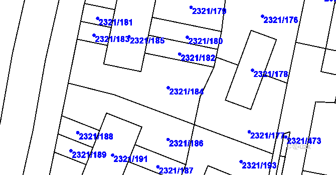 Parcela st. 2321/184 v KÚ Frymburk, Katastrální mapa