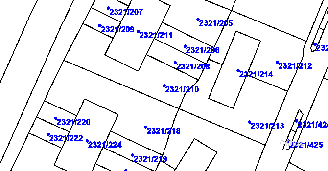 Parcela st. 2321/210 v KÚ Frymburk, Katastrální mapa