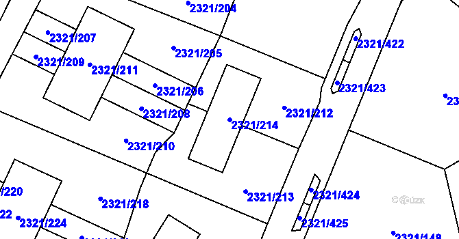 Parcela st. 2321/214 v KÚ Frymburk, Katastrální mapa