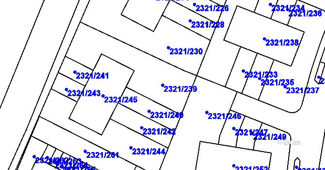 Parcela st. 2321/239 v KÚ Frymburk, Katastrální mapa