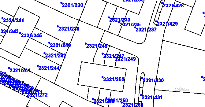 Parcela st. 2321/247 v KÚ Frymburk, Katastrální mapa