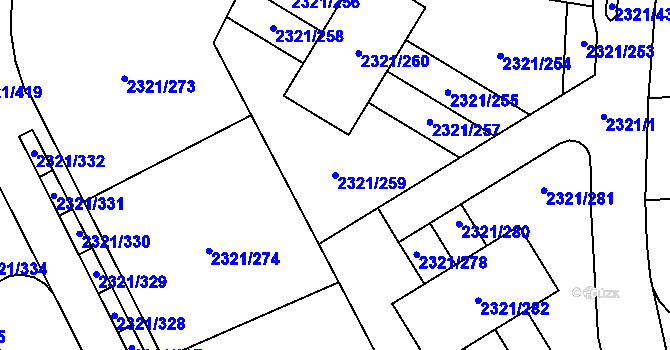 Parcela st. 2321/259 v KÚ Frymburk, Katastrální mapa