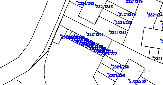Parcela st. 2321/267 v KÚ Frymburk, Katastrální mapa