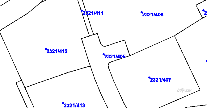 Parcela st. 2321/405 v KÚ Frymburk, Katastrální mapa