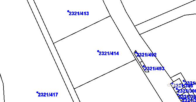 Parcela st. 2321/414 v KÚ Frymburk, Katastrální mapa