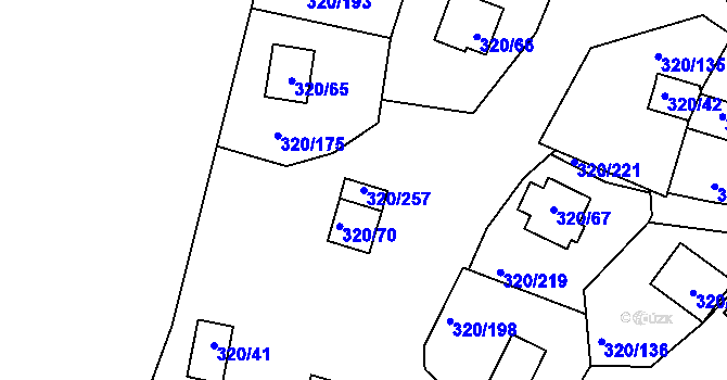 Parcela st. 320/257 v KÚ Frymburk, Katastrální mapa