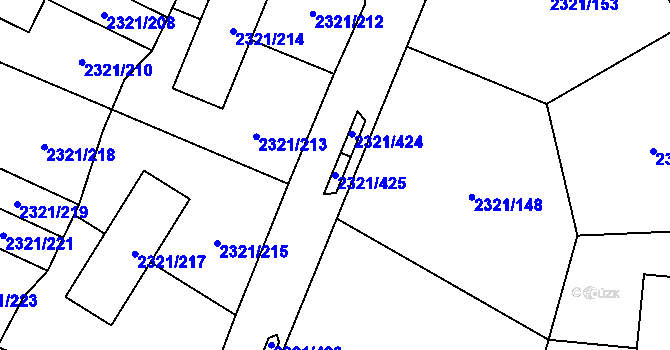 Parcela st. 2321/425 v KÚ Frymburk, Katastrální mapa