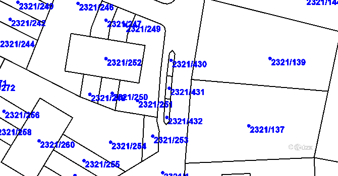Parcela st. 2321/431 v KÚ Frymburk, Katastrální mapa
