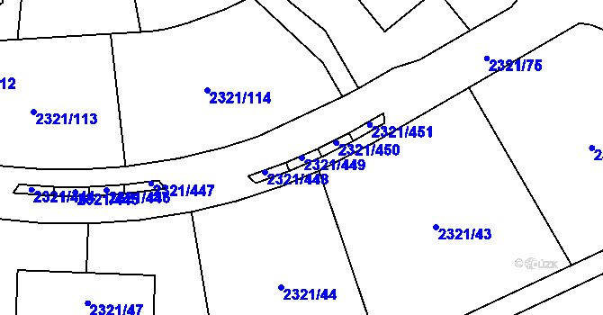 Parcela st. 2321/449 v KÚ Frymburk, Katastrální mapa