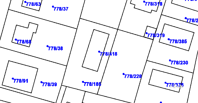 Parcela st. 778/418 v KÚ Frymburk, Katastrální mapa