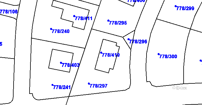 Parcela st. 778/419 v KÚ Frymburk, Katastrální mapa