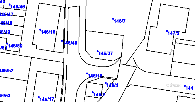 Parcela st. 146/37 v KÚ Frymburk, Katastrální mapa