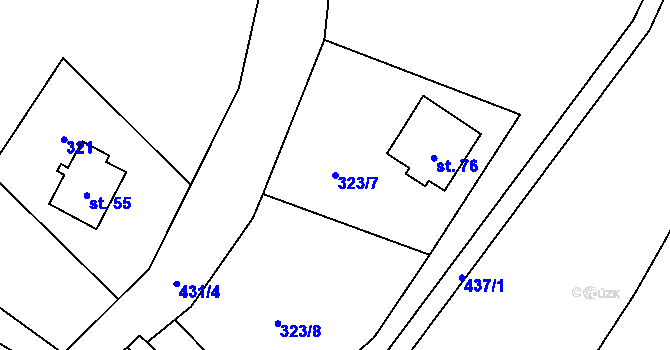 Parcela st. 323/7 v KÚ Frydava, Katastrální mapa