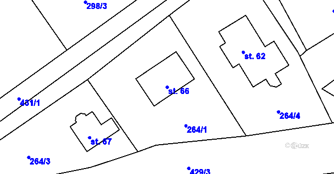 Parcela st. 66 v KÚ Frydava, Katastrální mapa