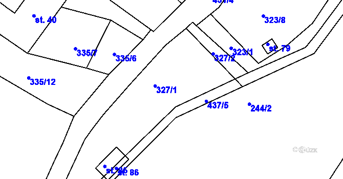 Parcela st. 327 v KÚ Frydava, Katastrální mapa