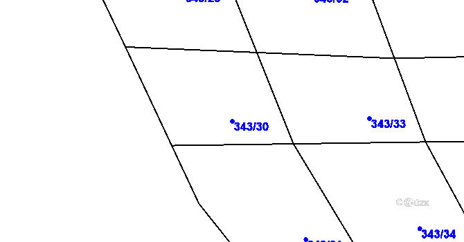 Parcela st. 343/30 v KÚ Fryšava pod Žákovou horou, Katastrální mapa