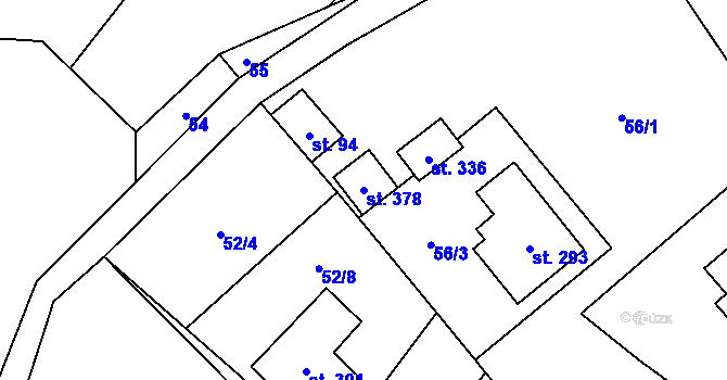 Parcela st. 378 v KÚ Fryšava pod Žákovou horou, Katastrální mapa