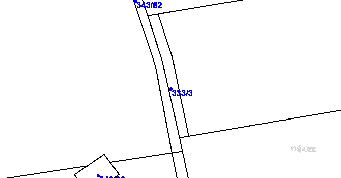 Parcela st. 333/3 v KÚ Fryšava pod Žákovou horou, Katastrální mapa