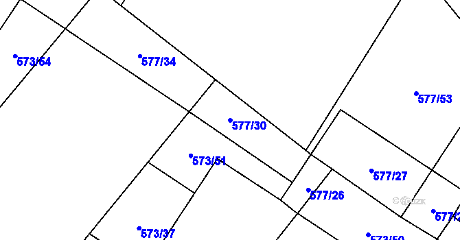 Parcela st. 577/30 v KÚ Fryšava pod Žákovou horou, Katastrální mapa
