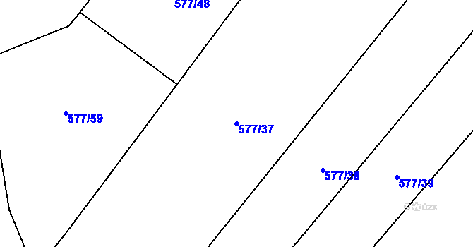 Parcela st. 577/37 v KÚ Fryšava pod Žákovou horou, Katastrální mapa