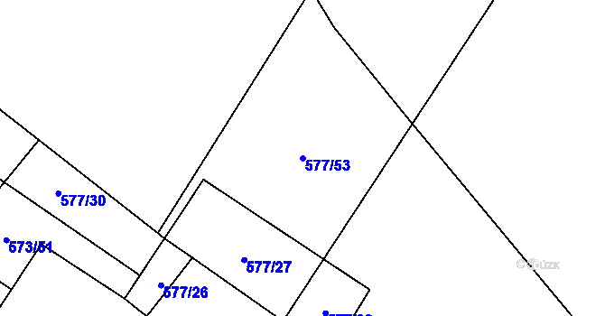 Parcela st. 577/53 v KÚ Fryšava pod Žákovou horou, Katastrální mapa