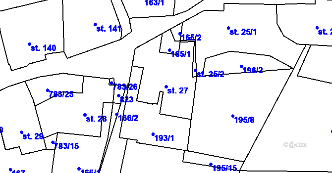 Parcela st. 27 v KÚ Fryšava pod Žákovou horou, Katastrální mapa