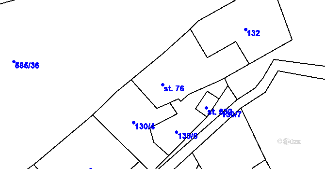 Parcela st. 76 v KÚ Fryšava pod Žákovou horou, Katastrální mapa