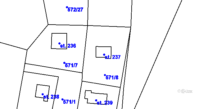 Parcela st. 237 v KÚ Fryšava pod Žákovou horou, Katastrální mapa