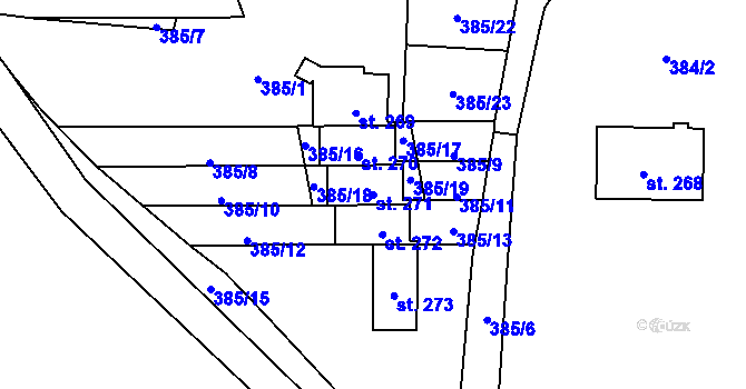 Parcela st. 271 v KÚ Fryšava pod Žákovou horou, Katastrální mapa