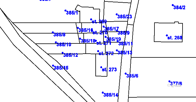 Parcela st. 272 v KÚ Fryšava pod Žákovou horou, Katastrální mapa