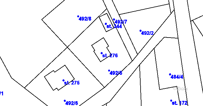 Parcela st. 276 v KÚ Fryšava pod Žákovou horou, Katastrální mapa