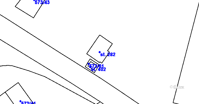 Parcela st. 282 v KÚ Fryšava pod Žákovou horou, Katastrální mapa