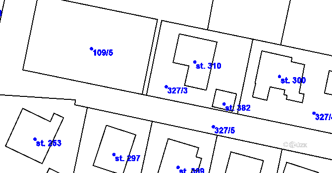 Parcela st. 327/3 v KÚ Fryšava pod Žákovou horou, Katastrální mapa