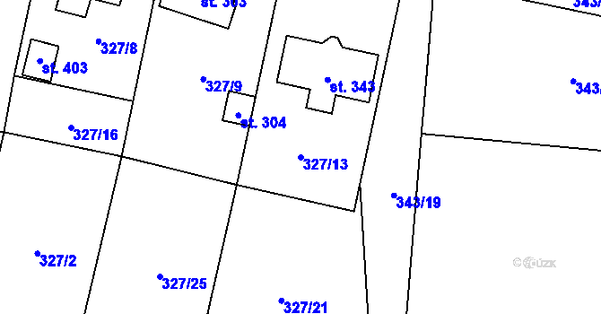 Parcela st. 327/13 v KÚ Fryšava pod Žákovou horou, Katastrální mapa