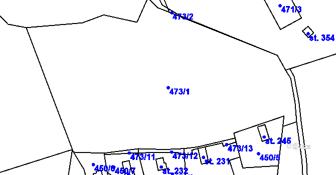 Parcela st. 473/1 v KÚ Fryšava pod Žákovou horou, Katastrální mapa