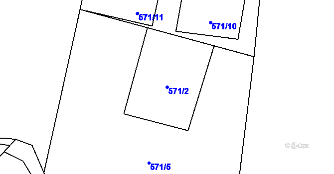 Parcela st. 571/2 v KÚ Fryšava pod Žákovou horou, Katastrální mapa
