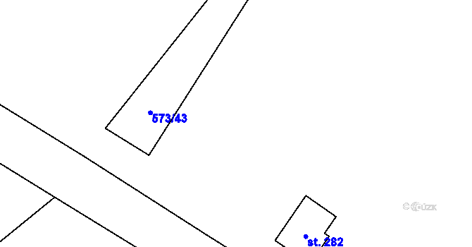 Parcela st. 573/42 v KÚ Fryšava pod Žákovou horou, Katastrální mapa