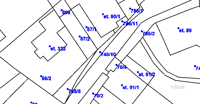 Parcela st. 746/10 v KÚ Fryšava pod Žákovou horou, Katastrální mapa