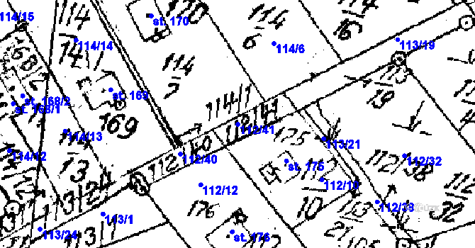 Parcela st. 112/41 v KÚ Tři Studně, Katastrální mapa