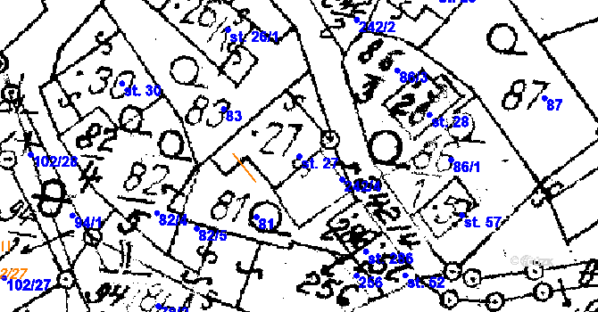 Parcela st. 27 v KÚ Tři Studně, Katastrální mapa