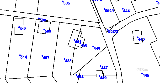 Parcela st. 65 v KÚ Tři Studně, Katastrální mapa