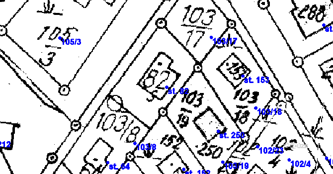 Parcela st. 82 v KÚ Tři Studně, Katastrální mapa