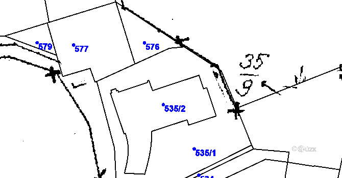 Parcela st. 42/2 v KÚ Tři Studně, Katastrální mapa