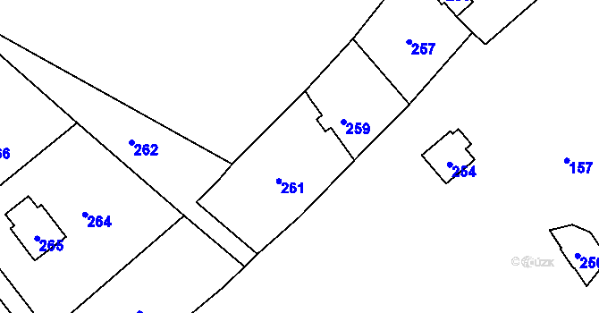Parcela st. 68/4 v KÚ Tři Studně, Katastrální mapa