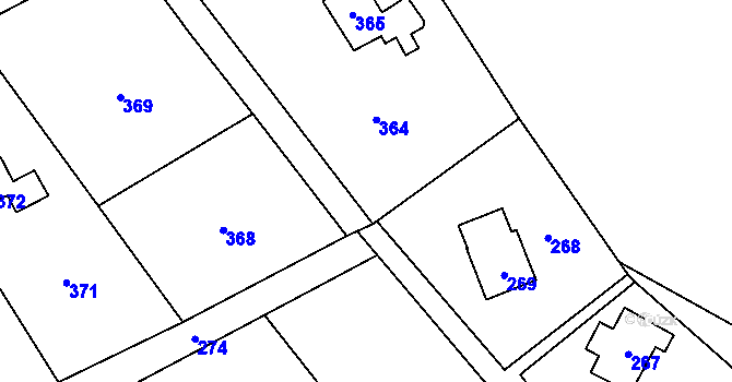 Parcela st. 125/3 v KÚ Tři Studně, Katastrální mapa