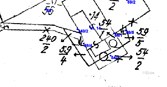 Parcela st. 59/4 v KÚ Tři Studně, Katastrální mapa