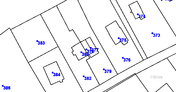Parcela st. 168/1 v KÚ Tři Studně, Katastrální mapa