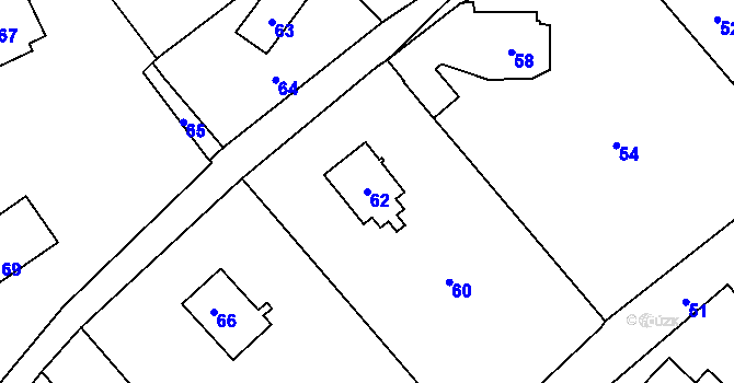 Parcela st. 62 v KÚ Tři Studně, Katastrální mapa